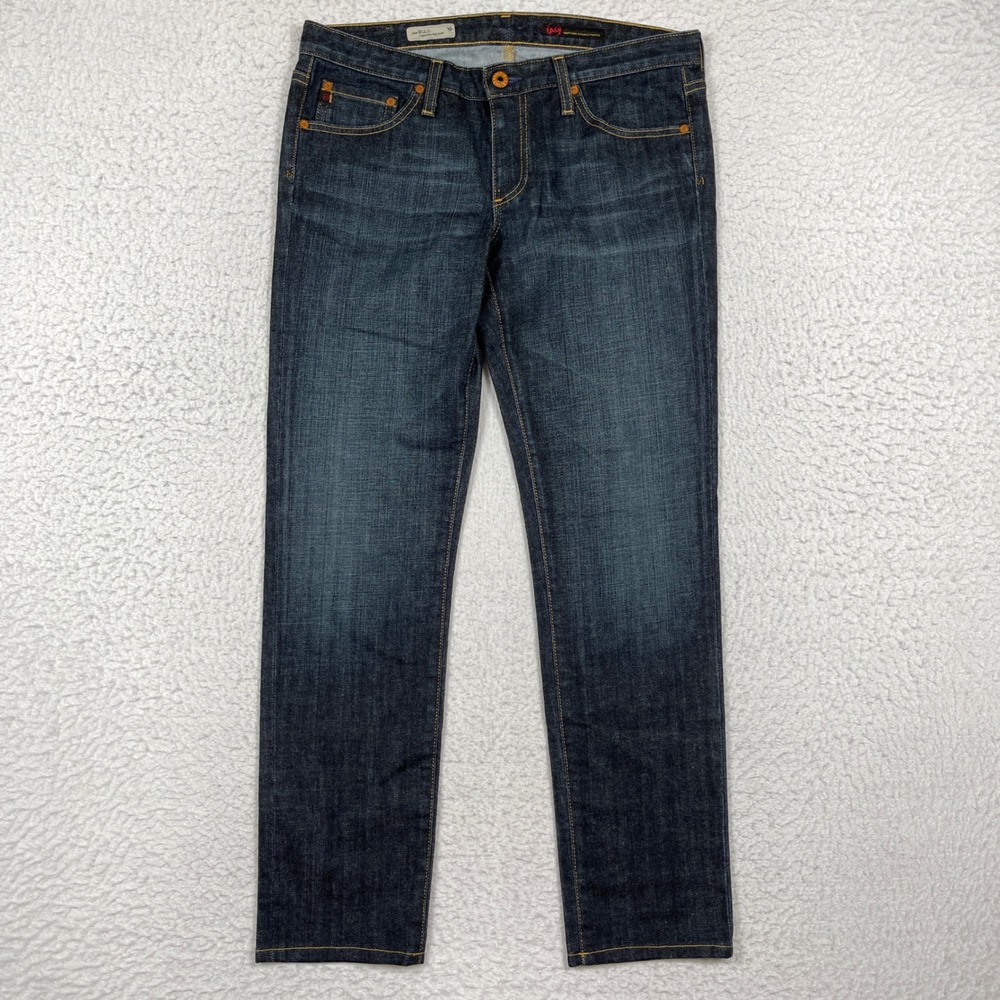 AG Jeans Womens 30 Blue The Stilt Cigarette Leg Dark Wash Slim Denim Designer